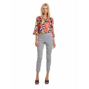Trina Turk Seersucker Flat Front Cropped Pants